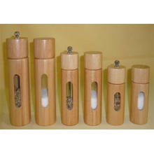 Manual de bambú pimienta y sal molino